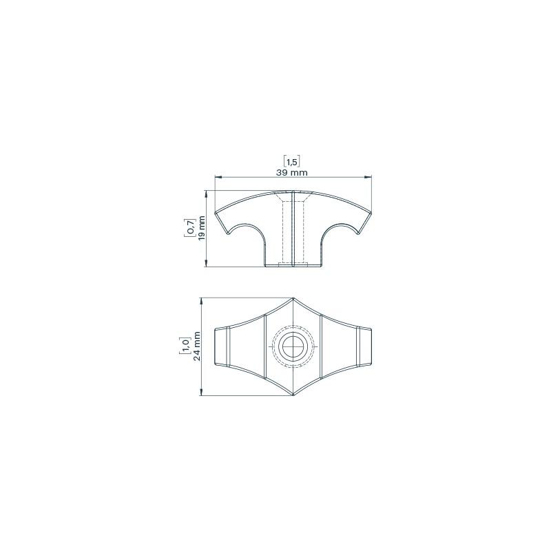 Kajaksport Deckfitting Seilführung T-shaped, 4er-Pack